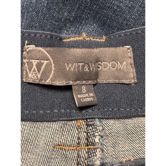 Wit & Wisdom NWT Luxe Touch Ab' Solution Sky Rise Wide Leg Jeans Size 8 Frayed - Picture 3 of 8